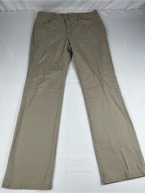 Riders Khaki Pants Women Size 12L Stretch Straight Leg Beige Casual Work